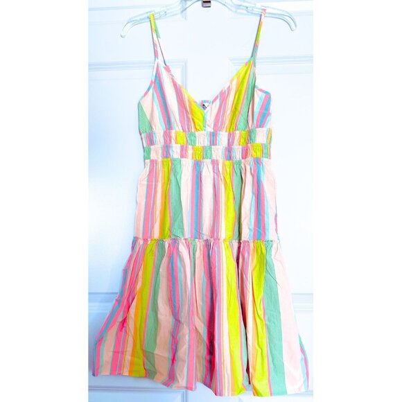 RAILS Carmen Guava Striped Multicolor Smocked Mini Dress Size Small NWT - Picture 3 of 7